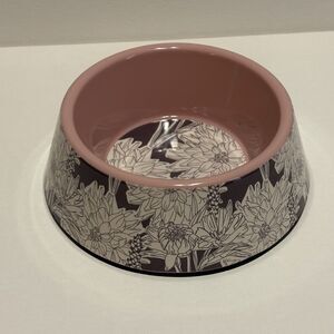 Whisker City Mums Gray Pink Melamine Cat Bowl - 12 oz Food Dish No Slip Grip